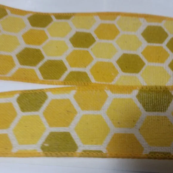 6 Rolls Wired Ribbon Honeycomb 1.5" & 2.5"